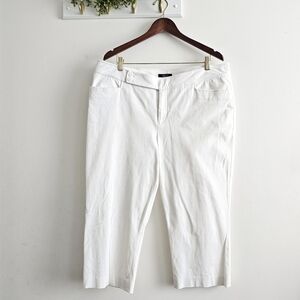 Chaps White Capri Pants Womens 16W Cotton Stretch Mid Rise Summer Casual Classic